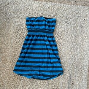 Empyre Dress in Blue and Black Stripes